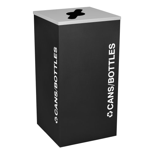 Ex-Cell Kaiser Classic Kaleidoscope 24 Gallon Square Cans/Bottle Receptacle, Black